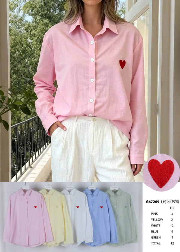 Koszule damska (Francja produkt) Roz Standard, Mix Kolor .Paczka 12 szt